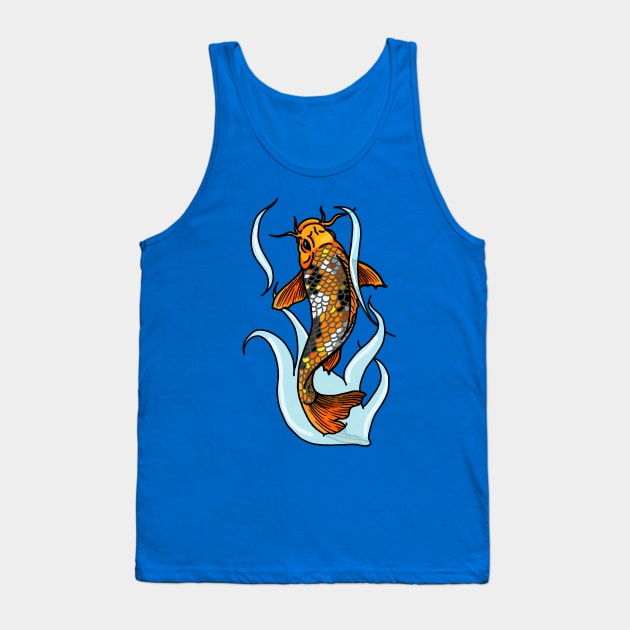 Traditional Koi in Water Tank Top by TDANIELSART 